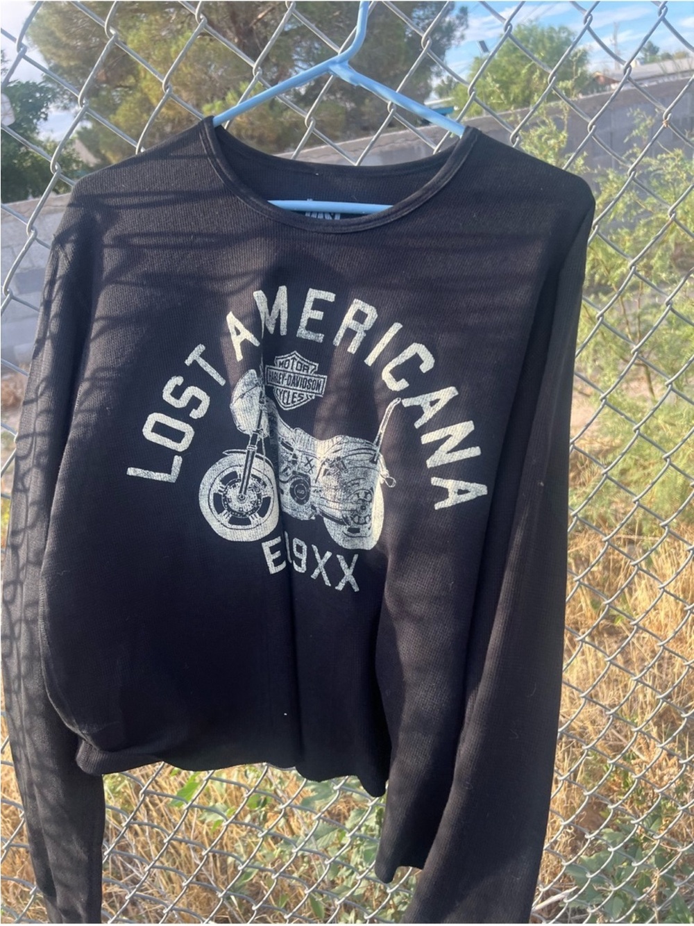Harley-Davidson Black Crewneck Sweater with White Motorcycle Graphic